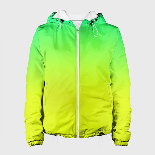 Женская куртка Зелено-желтый градиент / 3D-Белый – фото 1