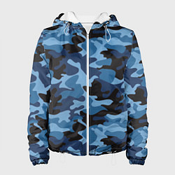 Женская куртка Сине-черный камуфляж