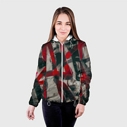 Куртка с капюшоном женская Красное граффити, цвет: 3D-белый — фото 2