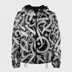 Женская куртка Черно-белая каллиграфия
