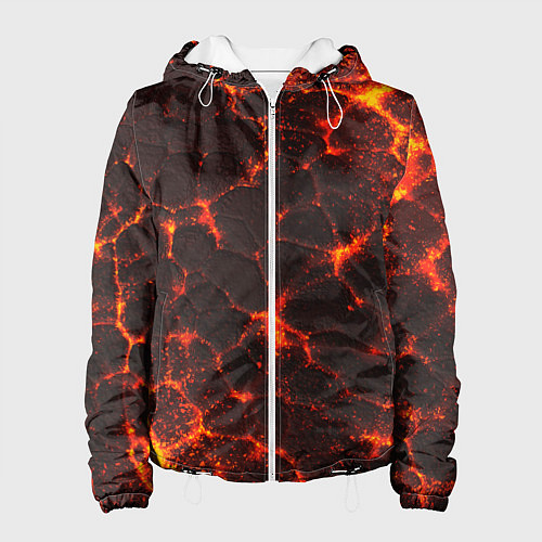 Женская куртка Раскаленная лава текстура / 3D-Белый – фото 1