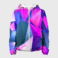 Женская куртка Neon blue polygons