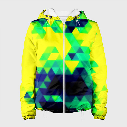 Женская куртка Yellow green texture / 3D-Белый – фото 1
