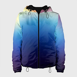 Куртка с капюшоном женская Blue gradient colors, цвет: 3D-черный