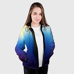 Куртка с капюшоном женская Blue gradient colors, цвет: 3D-черный — фото 2