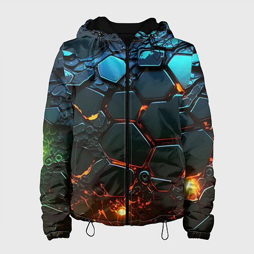 Женская куртка Объемные разломленные плитки / 3D-Черный – фото 1