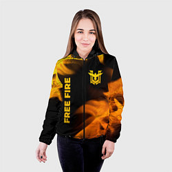 Куртка с капюшоном женская Free Fire - gold gradient: надпись, символ, цвет: 3D-черный — фото 2