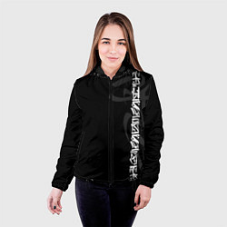 Куртка с капюшоном женская Узор и надпись, цвет: 3D-черный — фото 2