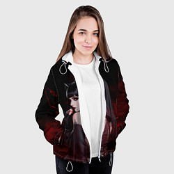 Куртка с капюшоном женская Готическая вампирша в демоническом стиле, цвет: 3D-белый — фото 2