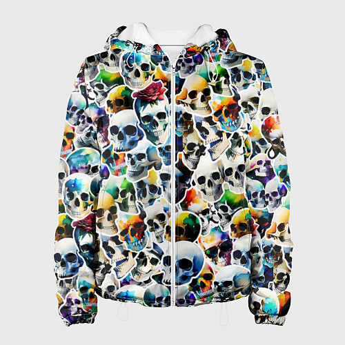 Женская куртка Акварельные черепа / 3D-Белый – фото 1