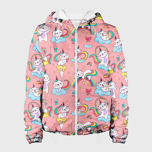 Женская куртка Кошка единорог / 3D-Белый – фото 1