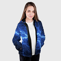 Куртка с капюшоном женская Разряд электричества, цвет: 3D-черный — фото 2