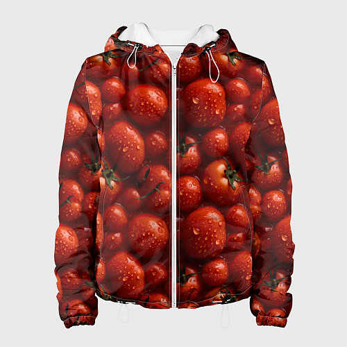 Женская куртка Сочная текстура из томатов / 3D-Белый – фото 1
