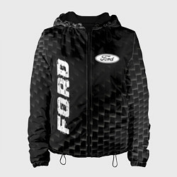 Куртка с капюшоном женская Ford карбоновый фон, цвет: 3D-черный