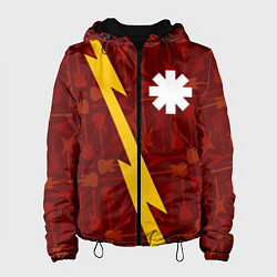 Куртка с капюшоном женская Red Hot Chili Peppers гитары и молния, цвет: 3D-черный