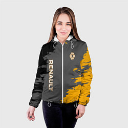 Куртка с капюшоном женская Renault черно-желтые брызги, цвет: 3D-белый — фото 2