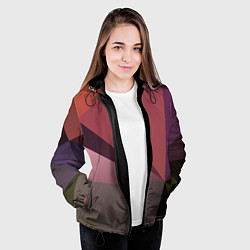 Куртка с капюшоном женская Разные треугольники и геометрия, цвет: 3D-черный — фото 2