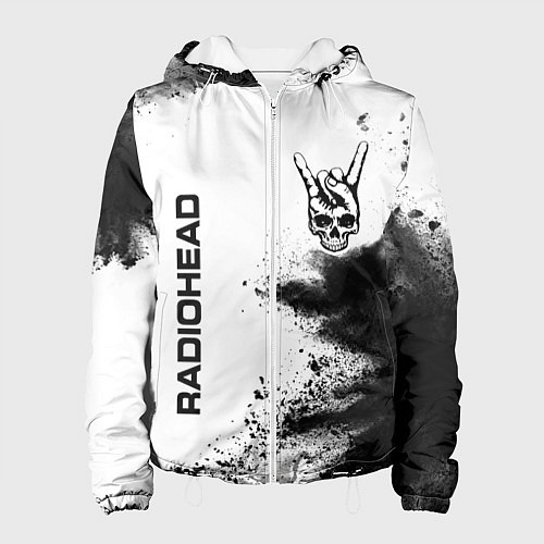 Женская куртка Radiohead и рок символ на светлом фоне / 3D-Белый – фото 1