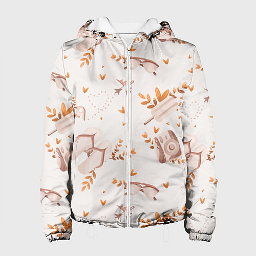 Женская куртка Пляжный паттерн / 3D-Белый – фото 1