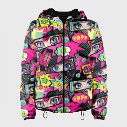 Женская куртка Глаза аниме-девушки: cool pattern