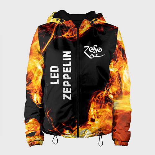 Женская куртка Led Zeppelin и пылающий огонь / 3D-Черный – фото 1