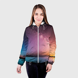 Куртка с капюшоном женская Магический космос, цвет: 3D-белый — фото 2
