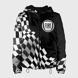 Куртка с капюшоном женская Fiat racing flag, цвет: 3D-черный