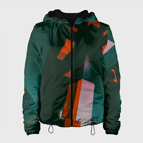 Женская куртка Сюрреалистичные геометрические фигуры / 3D-Черный – фото 1