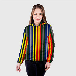 Куртка с капюшоном женская Полосы школа чародейства и волшебства, цвет: 3D-черный — фото 2