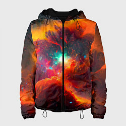 Женская куртка Небула в космосе в оранжевых тонах - нейронная сет
