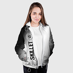 Куртка с капюшоном женская Skillet glitch на светлом фоне: по-вертикали, цвет: 3D-белый — фото 2