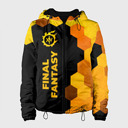 Куртка с капюшоном женская Final Fantasy - gold gradient: по-вертикали, цвет: 3D-черный