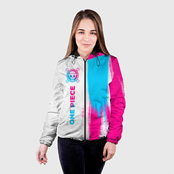Куртка с капюшоном женская One Piece neon gradient style: по-вертикали, цвет: 3D-черный — фото 2