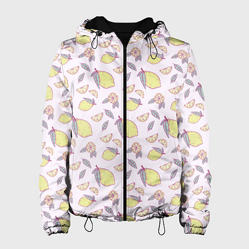 Женская куртка Лимоны паттерн / 3D-Черный – фото 1