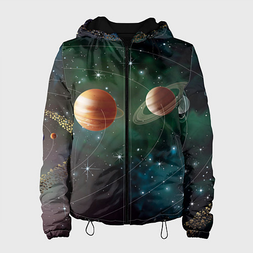 Женская куртка Планетная система / 3D-Черный – фото 1