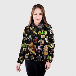 Куртка с капюшоном женская Роблокс и его персонажи, цвет: 3D-черный — фото 2