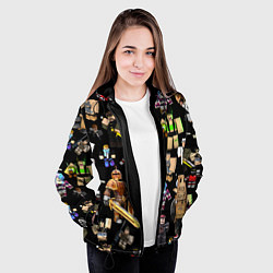 Куртка с капюшоном женская Роблокс и его персонажи, цвет: 3D-черный — фото 2