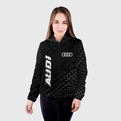 Куртка с капюшоном женская Audi карбоновый фон, цвет: 3D-черный — фото 2
