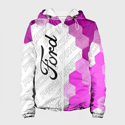 Куртка с капюшоном женская Ford pro racing: по-вертикали, цвет: 3D-белый