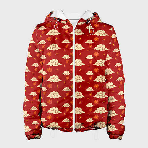 Женская куртка Облака Сакура Звезды / 3D-Белый – фото 1