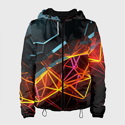 Куртка с капюшоном женская Разломленные плитки, цвет: 3D-черный