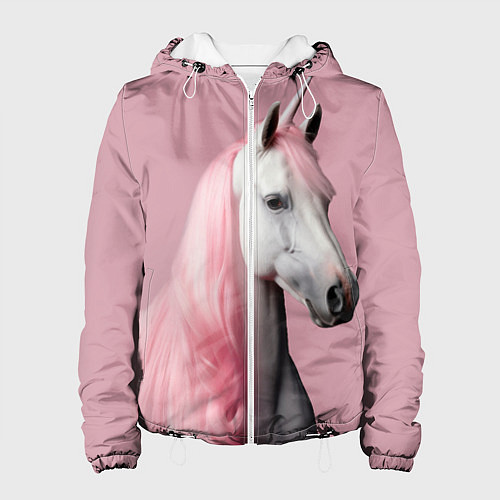 Женская куртка Единорог розовая грива / 3D-Белый – фото 1