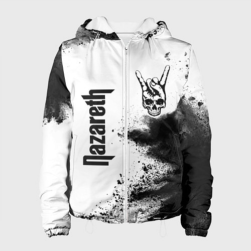 Женская куртка Nazareth и рок символ на светлом фоне / 3D-Белый – фото 1