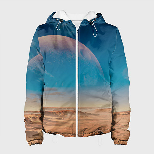 Женская куртка Пустыня и очертания планеты / 3D-Белый – фото 1