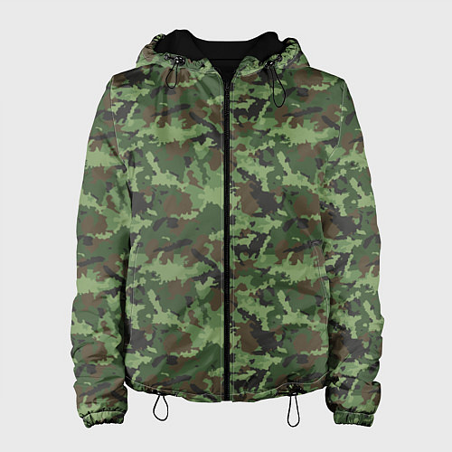 Женская куртка Камуфляж зелёный / 3D-Черный – фото 1
