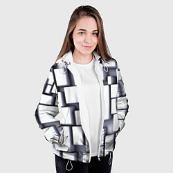 Куртка с капюшоном женская Объемные белые плиты, цвет: 3D-белый — фото 2