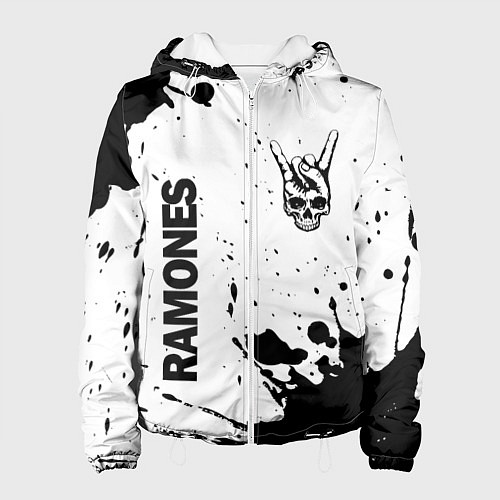 Женская куртка Ramones и рок символ на светлом фоне / 3D-Белый – фото 1