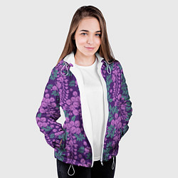 Куртка с капюшоном женская Сиреневый рай, цвет: 3D-белый — фото 2