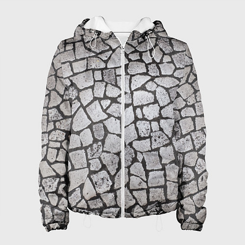 Женская куртка Каменный серый паттерн / 3D-Белый – фото 1