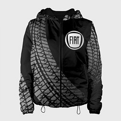 Куртка с капюшоном женская Fiat tire tracks, цвет: 3D-черный